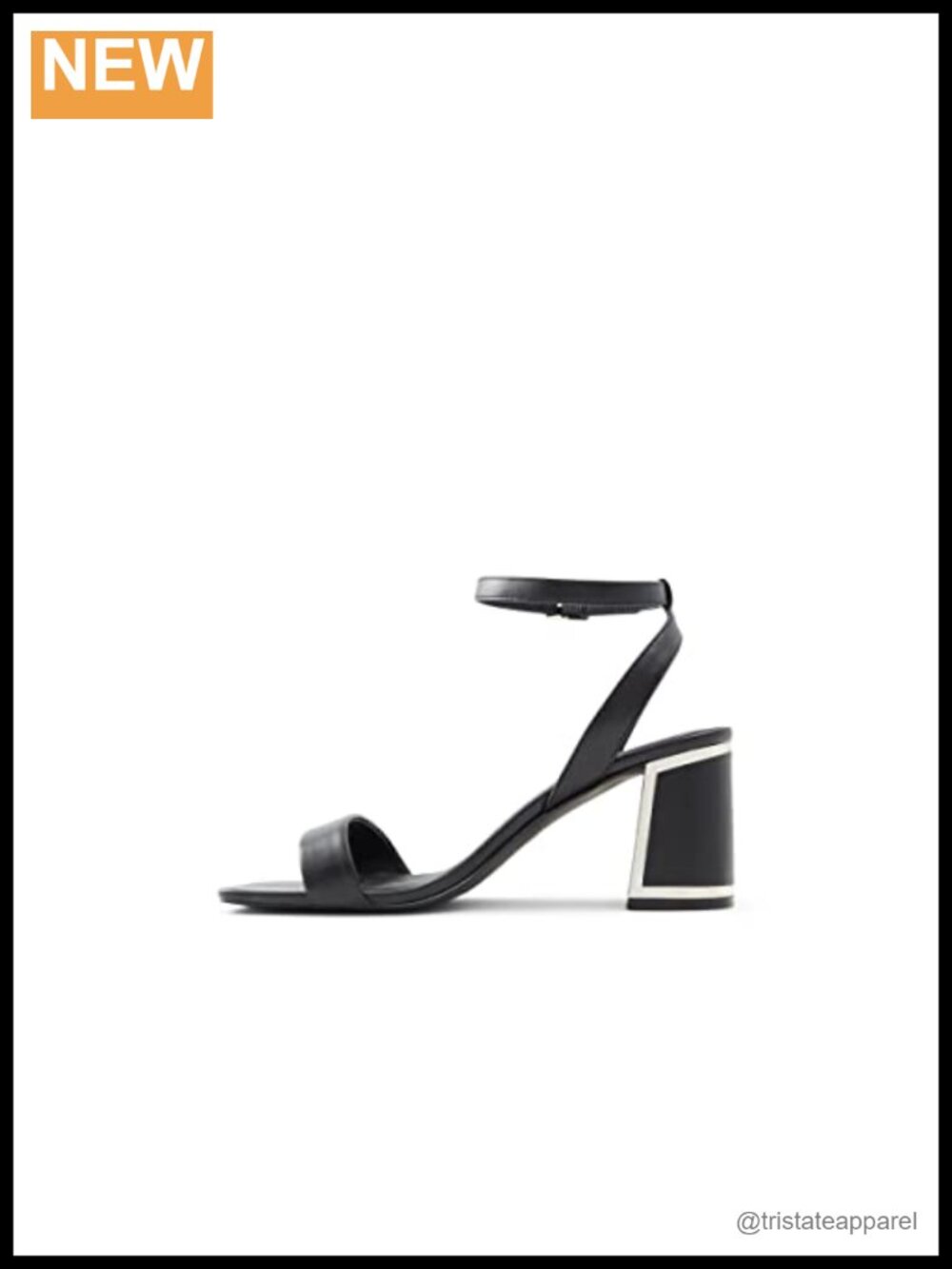 Womens Heeled Sandals Ankle Strap Block Heel Square Toe